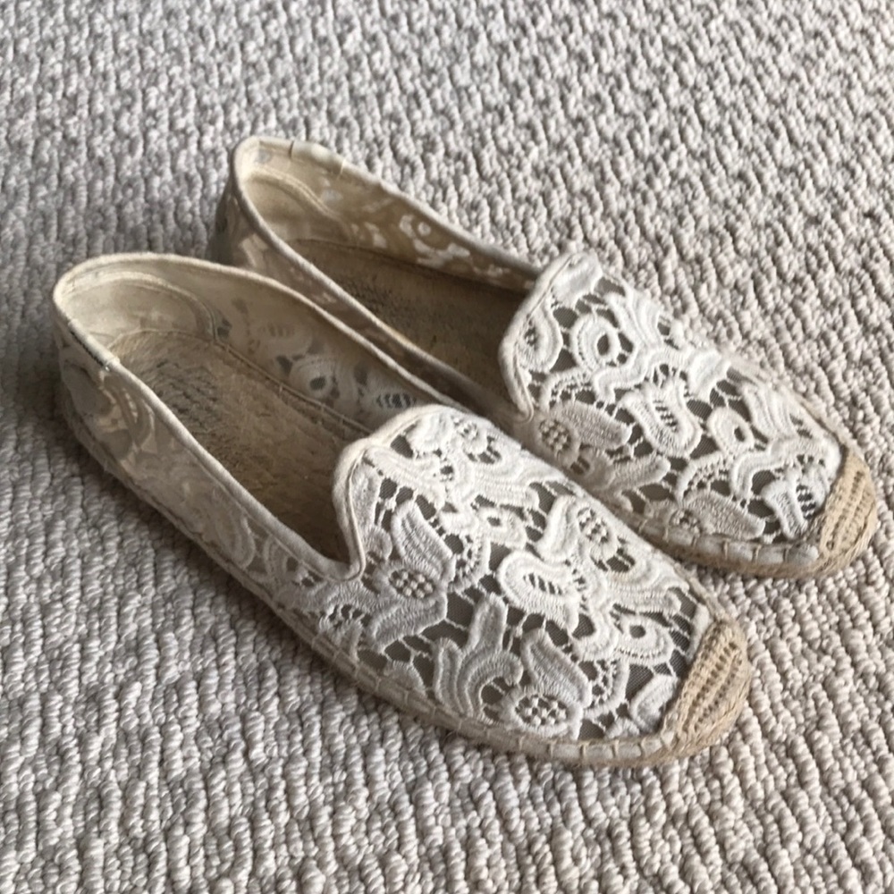 Soludos Ivory Lace Espradilles, size 8